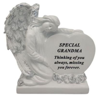 Options - White Graveside Angel With Message