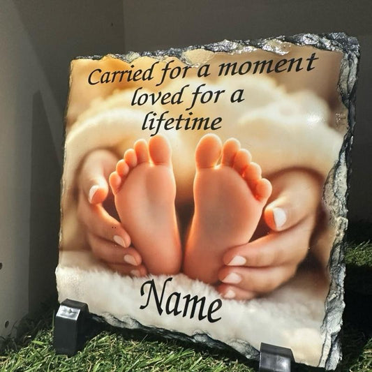 Personalised carried for a moment design outdoor slate