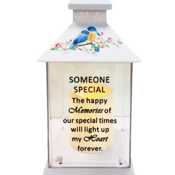 Variation options blue birds lantern with timer  Battery-operated  - outdoor use