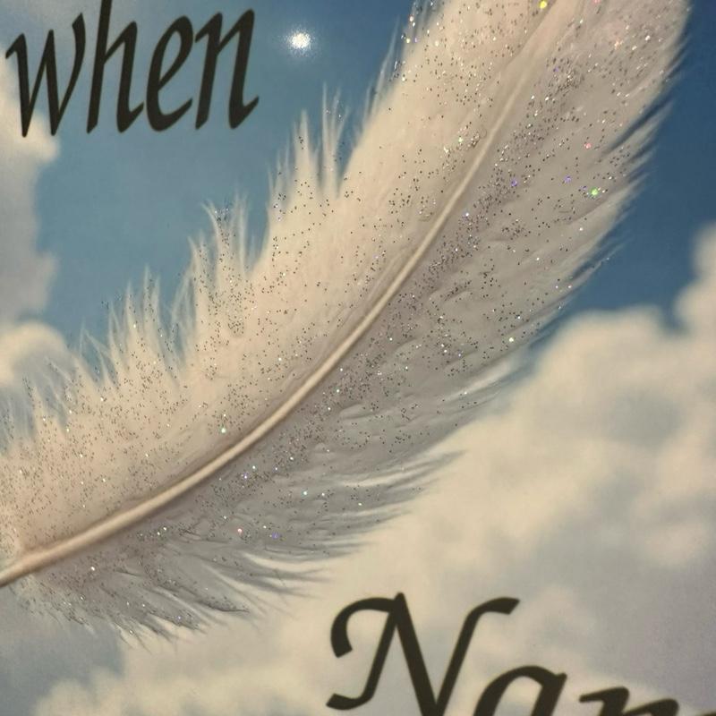 Personalised glitter Feathers appear design outdoor slate with glitter details