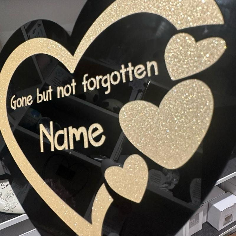 Personalised hearts design memorial stake - colour options