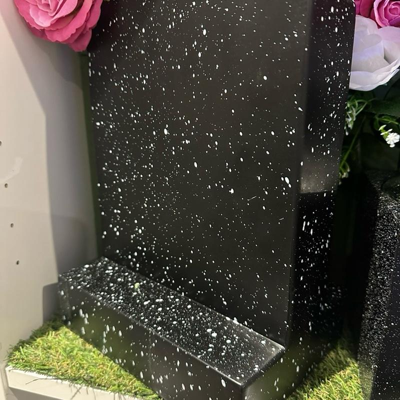 Personalised Picture In Loving Memory Black Miniature Headstone