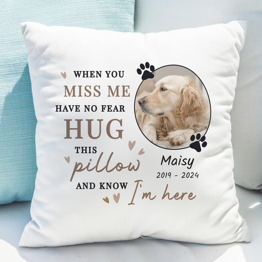 Personalised Memorial Pet Photo Cushion with insert